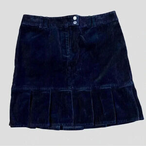 🟠Ann Taylor Loft Black Corduroy Pleated Skirt – Size 6